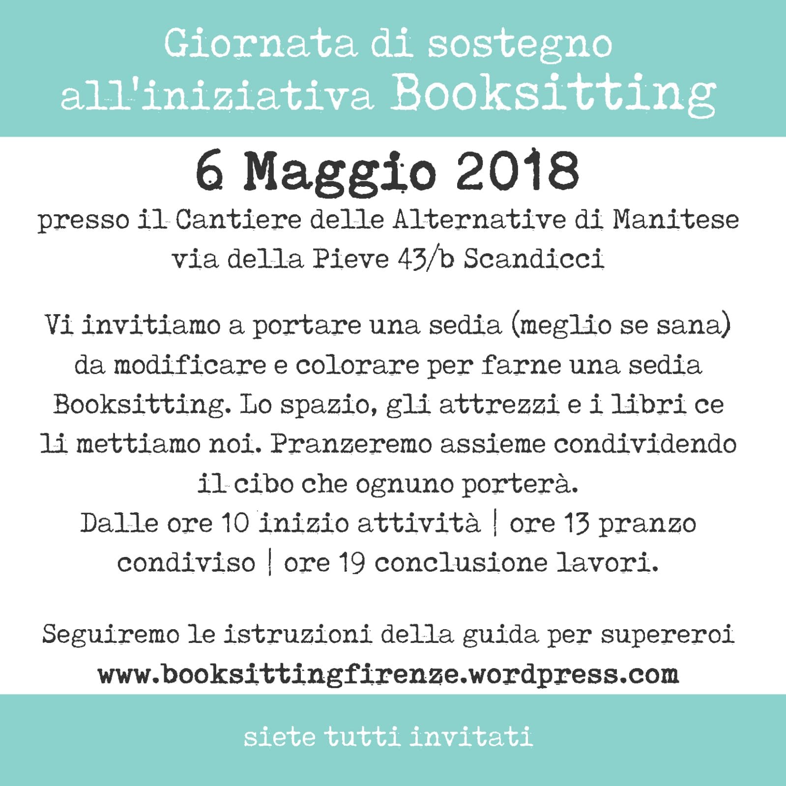 Locandina sostegno progetto booksitting